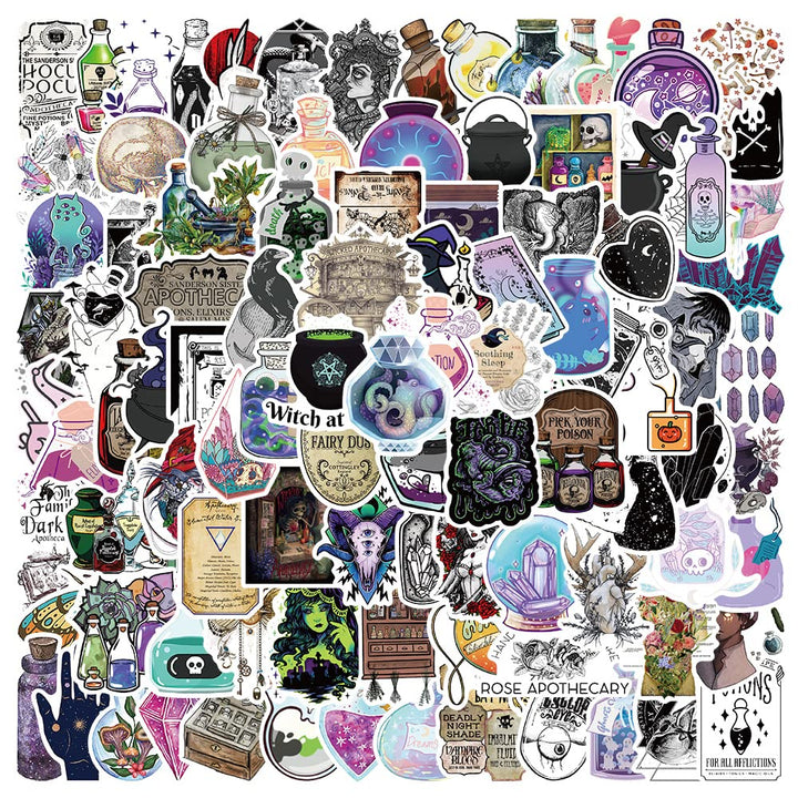 100PCS Apothecary Witchy Stickers Waterproof Vinyl Aesthetic Decal for Water Bottle Skateboard Luggage Stickers for Adults Kids Teens Party
