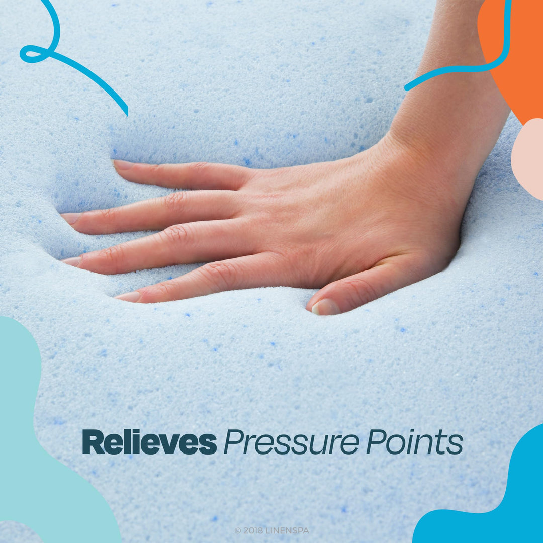 LINENSPA Memory Foam Mattress Topper - 2 Inch Gel Infus