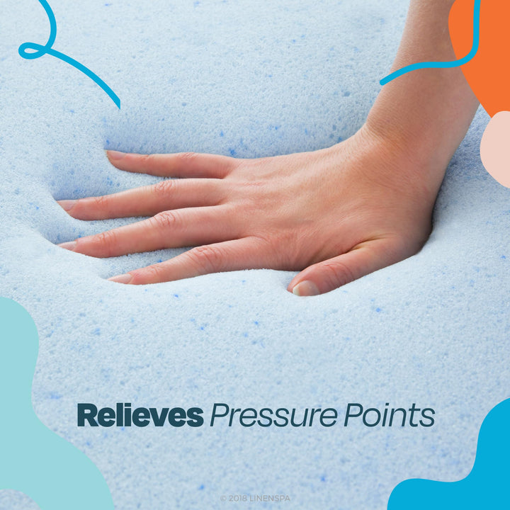LINENSPA Memory Foam Mattress Topper - 2 Inch Gel Infus