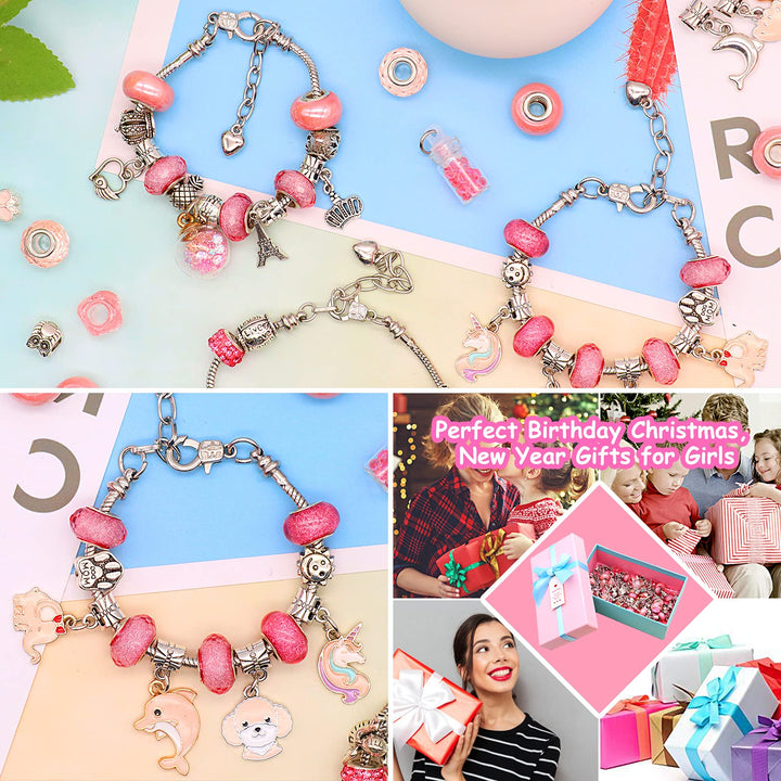 DIY Charm Bracelet Making Kit, Baymyer 76 Pcs Jewelry M