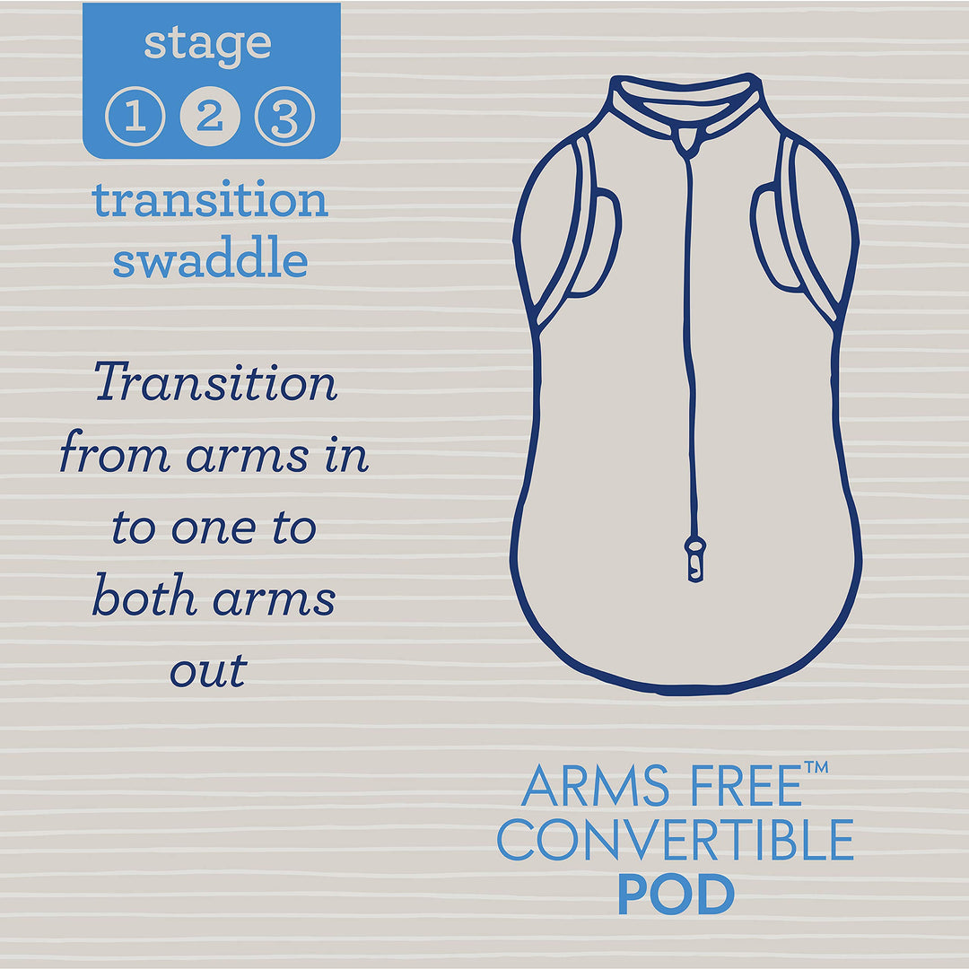 Arms Free Convertible Pod – Size Large, 4-6 Months, 2-Pack (Tumbling Tulips )