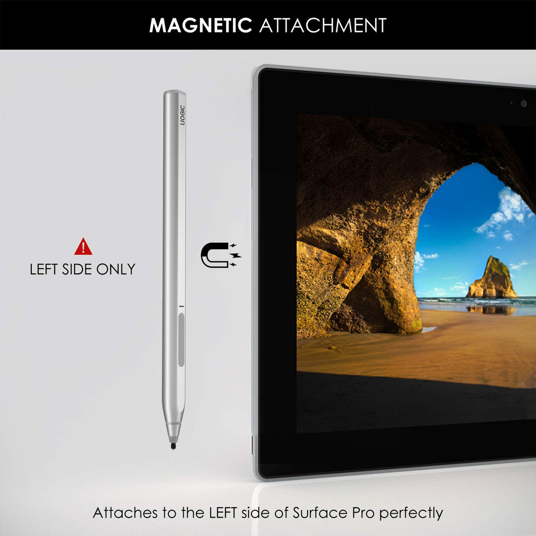 Uogic Pen for New Microsoft Surface Pro 9 &amp; Pro 8, Slim &amp; Lightweight, 4096 Pressure Sensitivity, Tilt &amp; Palm Rejection, Quick Charge, Flex &amp; Soft HB Tip, for Surface Pro/Go/Book/Studio/Laptop