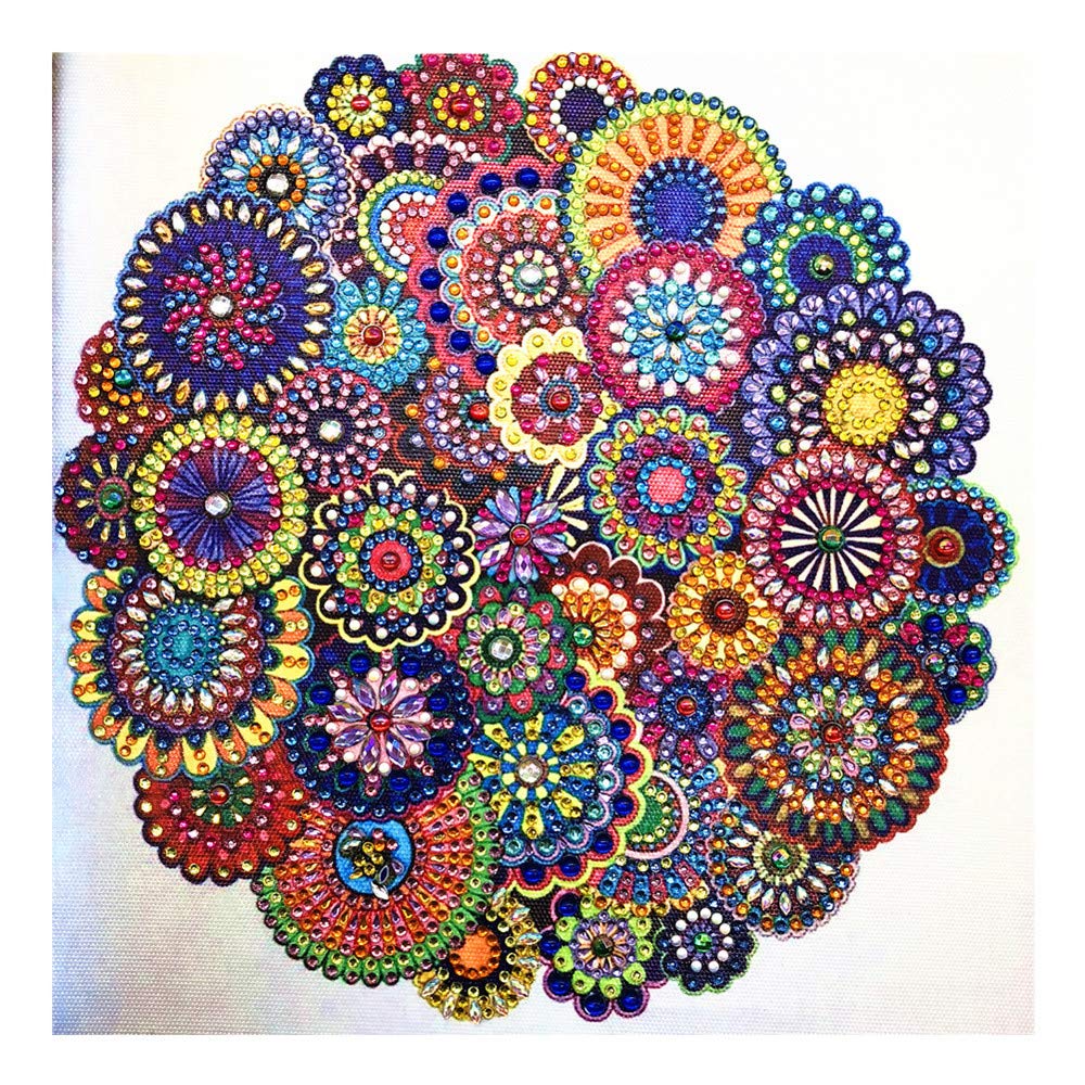 Diamond Painting DIY 5D Special Shape Rhinestone, Mandala Flower, Partial Diamond Crystal Diamond Painting Mandala Set