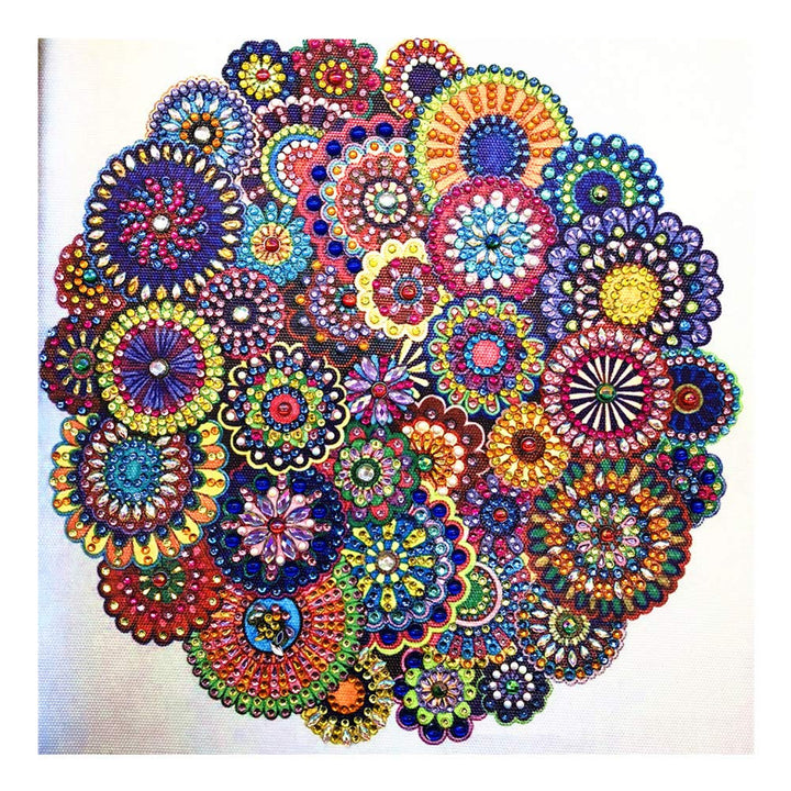 Diamond Painting DIY 5D Special Shape Rhinestone, Mandala Flower, Partial Diamond Crystal Diamond Painting Mandala Set