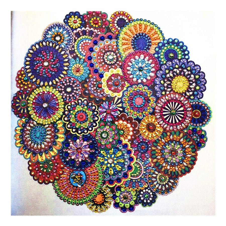 Diamond Painting DIY 5D Special Shape Rhinestone, Mandala Flower, Partial Diamond Crystal Diamond Painting Mandala Set