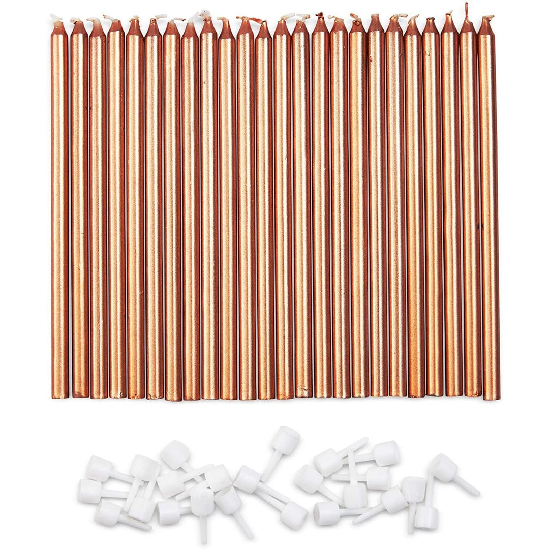 Eighteen Birthday Letter Candles in Holders (Rose Gold, Pack of 32)