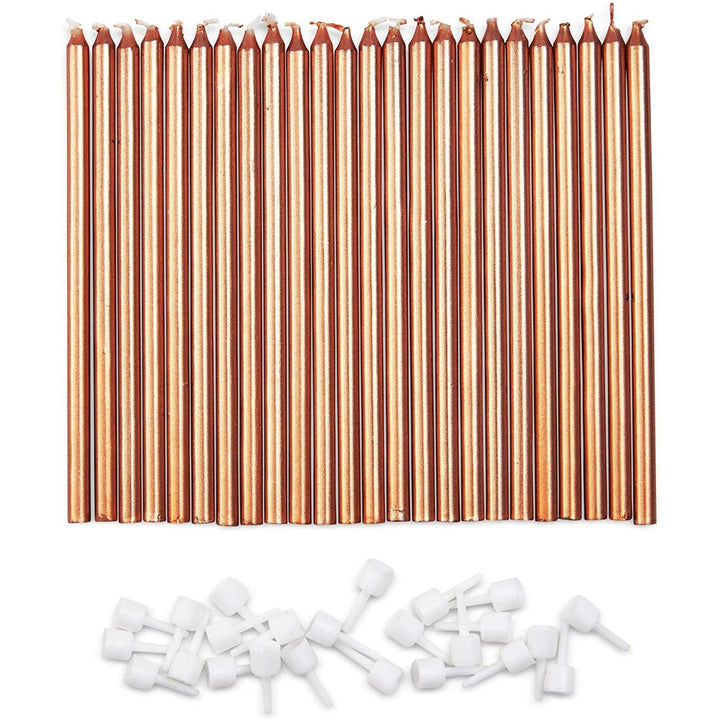 Eighteen Birthday Letter Candles in Holders (Rose Gold, Pack of 32)