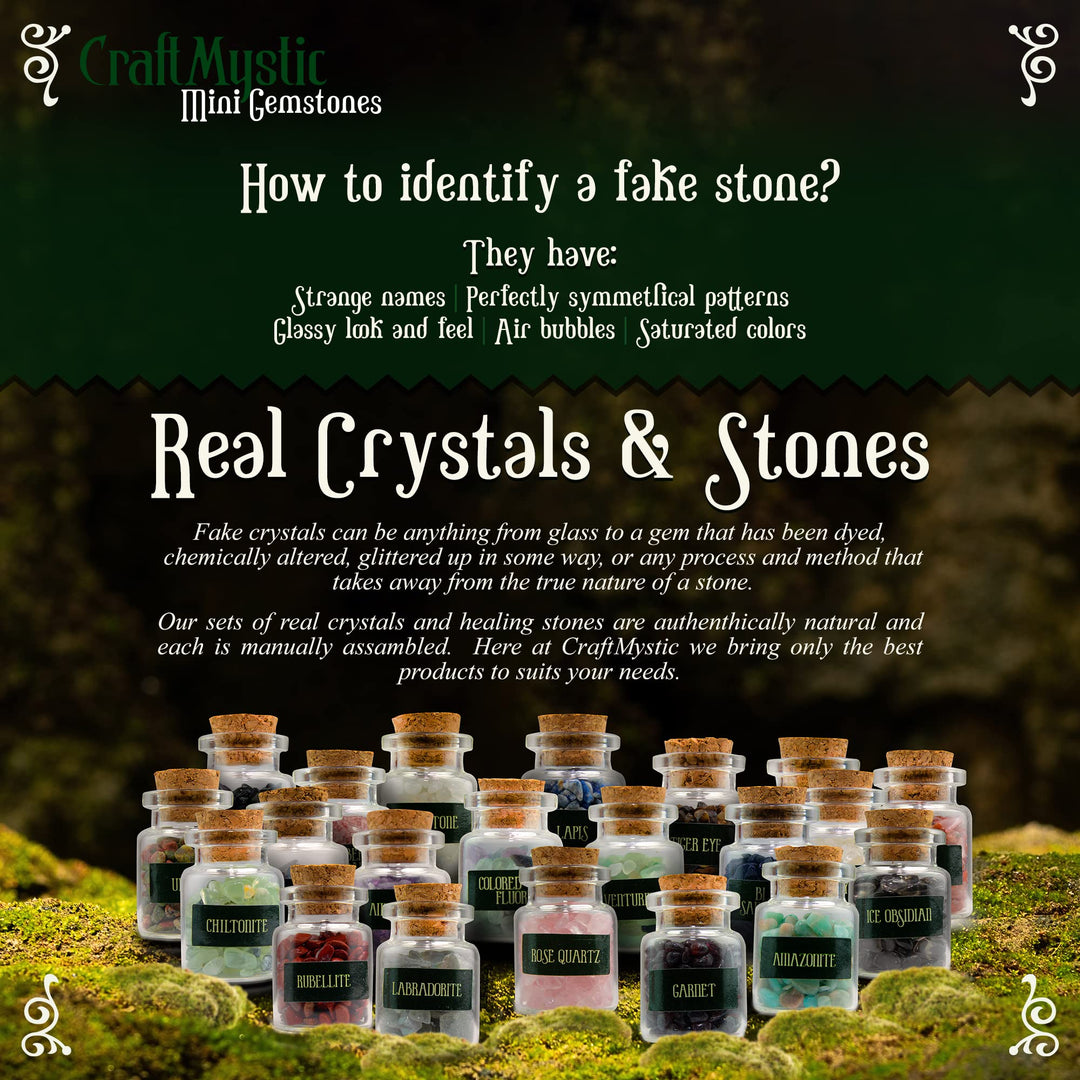 Crystals for Witchcraft Supplies in Spell Jars - 21 Set