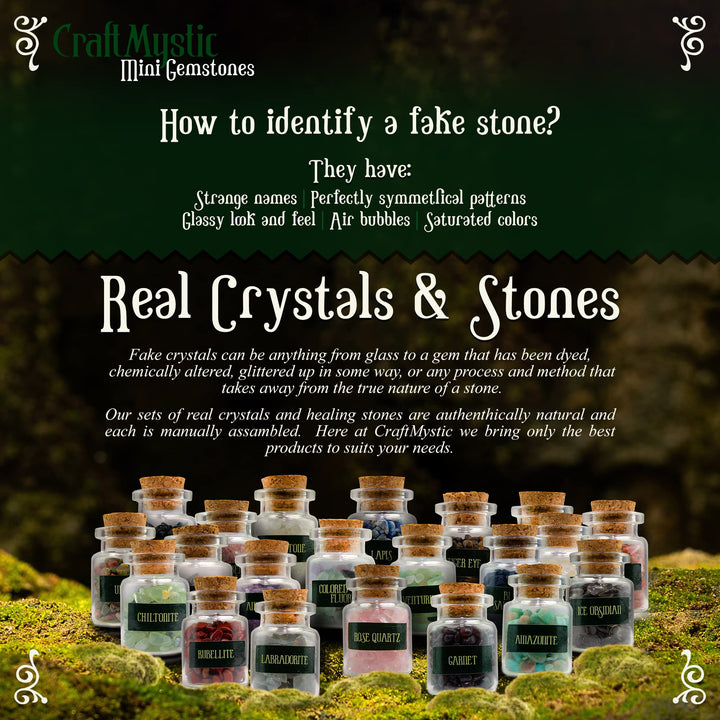 Crystals for Witchcraft Supplies in Spell Jars - 21 Set