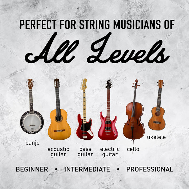 Musician&#39;s Practice Glove - 2-Pack Guitar Gloves for Men and Women, Fingertip Protectors for Playing String Instruments, Hand Issues and More, Nylon Thin Gloves for Indoor/Outdoor Gigs, Small, Black