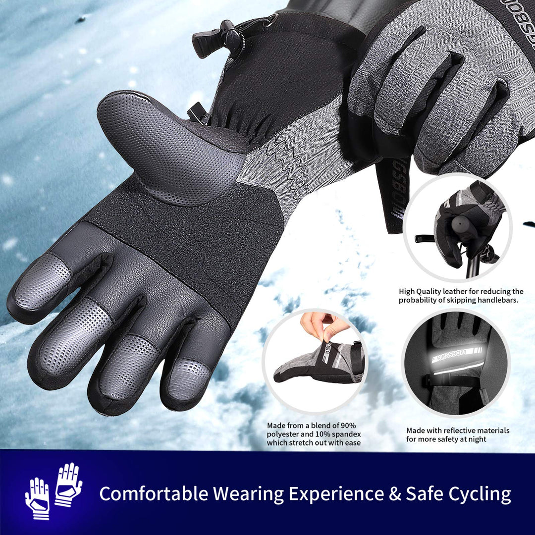 Waterproof Ski &amp; Snow Gloves, 3M Thinsulate Winter Warm Touch Screen Snowboard Gloves for Men &amp; Women (Large)