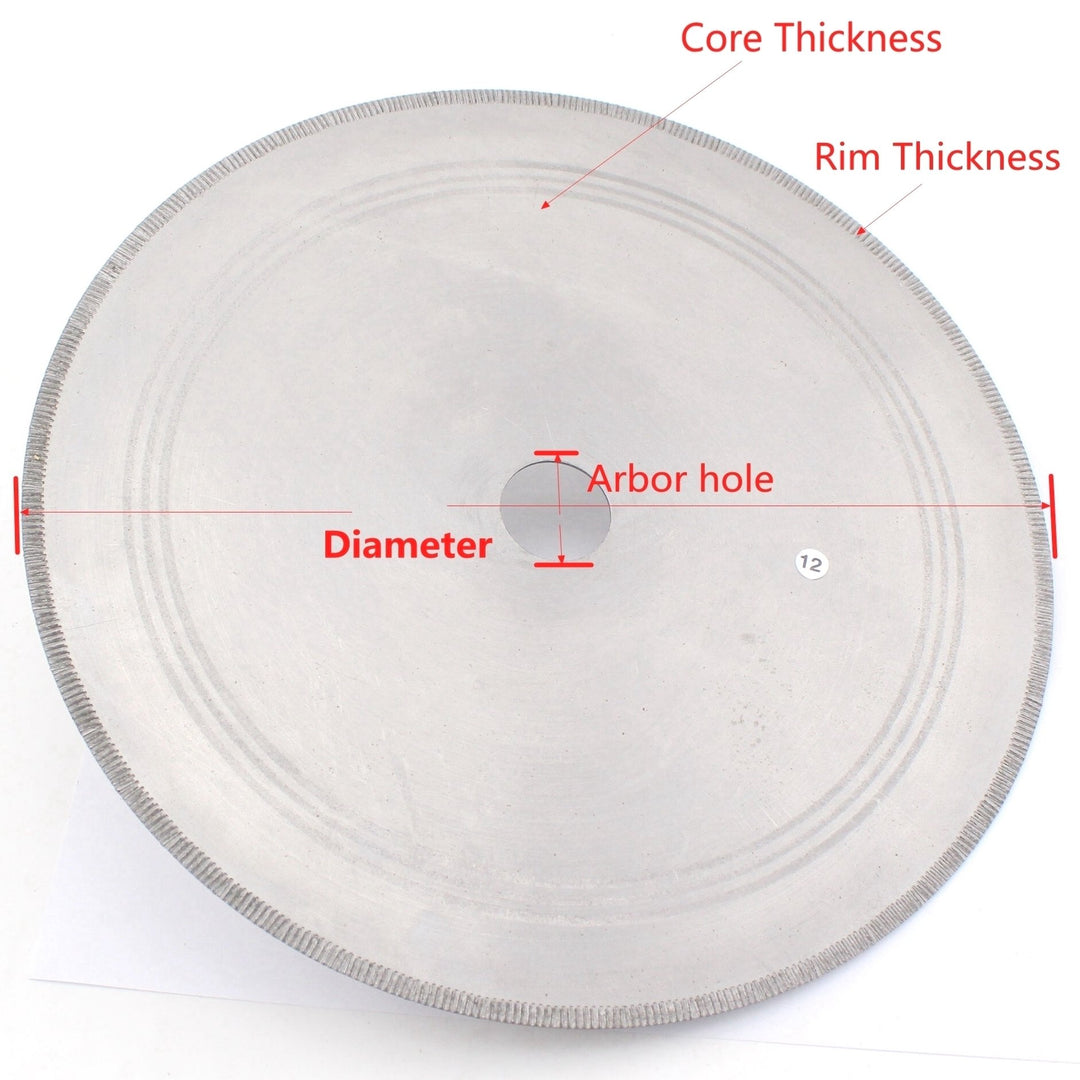 12 inch Diamond Lapidary Blades Gem Trim Saw Notched Rim 1.6mm