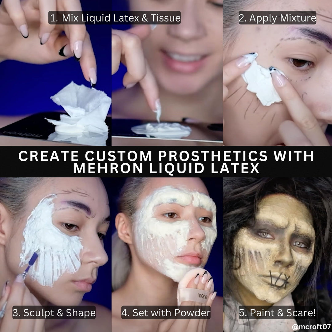 Makeup Liquid Latex | SFX Makeup | Halloween Latex Makeup | Latex Glue for Skin | Prosthetic Glue 1 fl oz (30 ml) (Light Flesh)