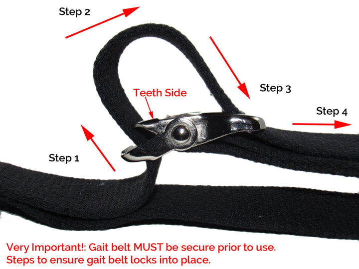 EMI 60 Gait Transfer Belt WHITE with METAL Buckle 100% 