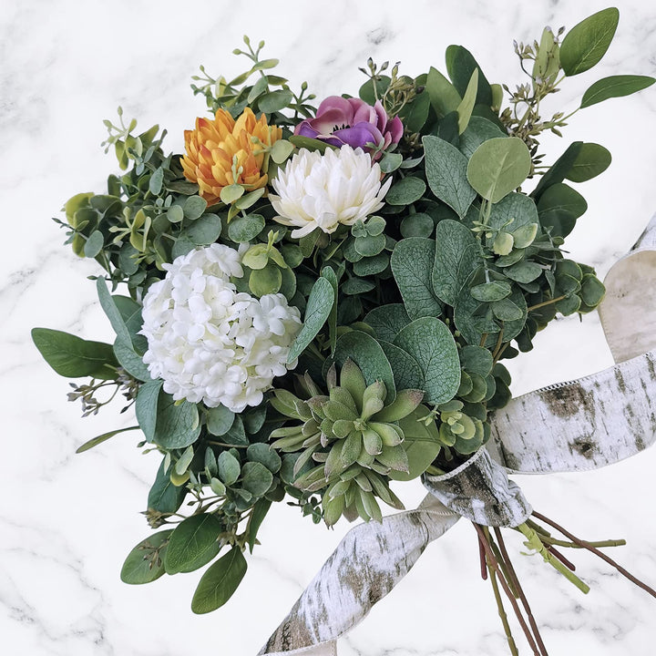 10 Pcs Mixed Eucalyptus Leaves Stems Bulk Artificial Silver Dollar Picks Faux Branches for Vase Bouquets Floral Arrangement Wreath Farmhouse Rustic Greenery Decor