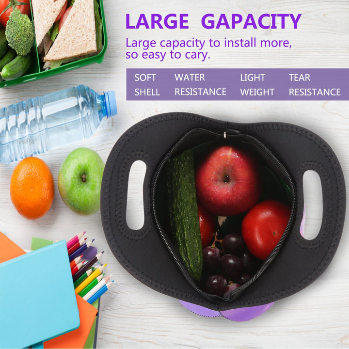 Cute Cat Insulated Neoprene Lunch Bag Tote Handbag lunchbox - Container Tote Cooler warm Pouch