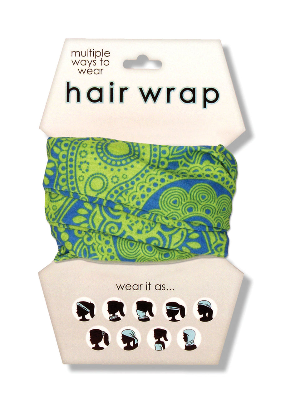 Spoontiques Paisley Hair Wrap, Blue/Green