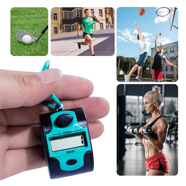 Handy Tally Counter Electronic Clicker Manual Digital Stitch Counters Finger Ring Mechanical Palm Handheld Pitch 5-Digit Display Click Counter Number Count for Row, People, Golf,Crochet,Lap&amp;Knitting