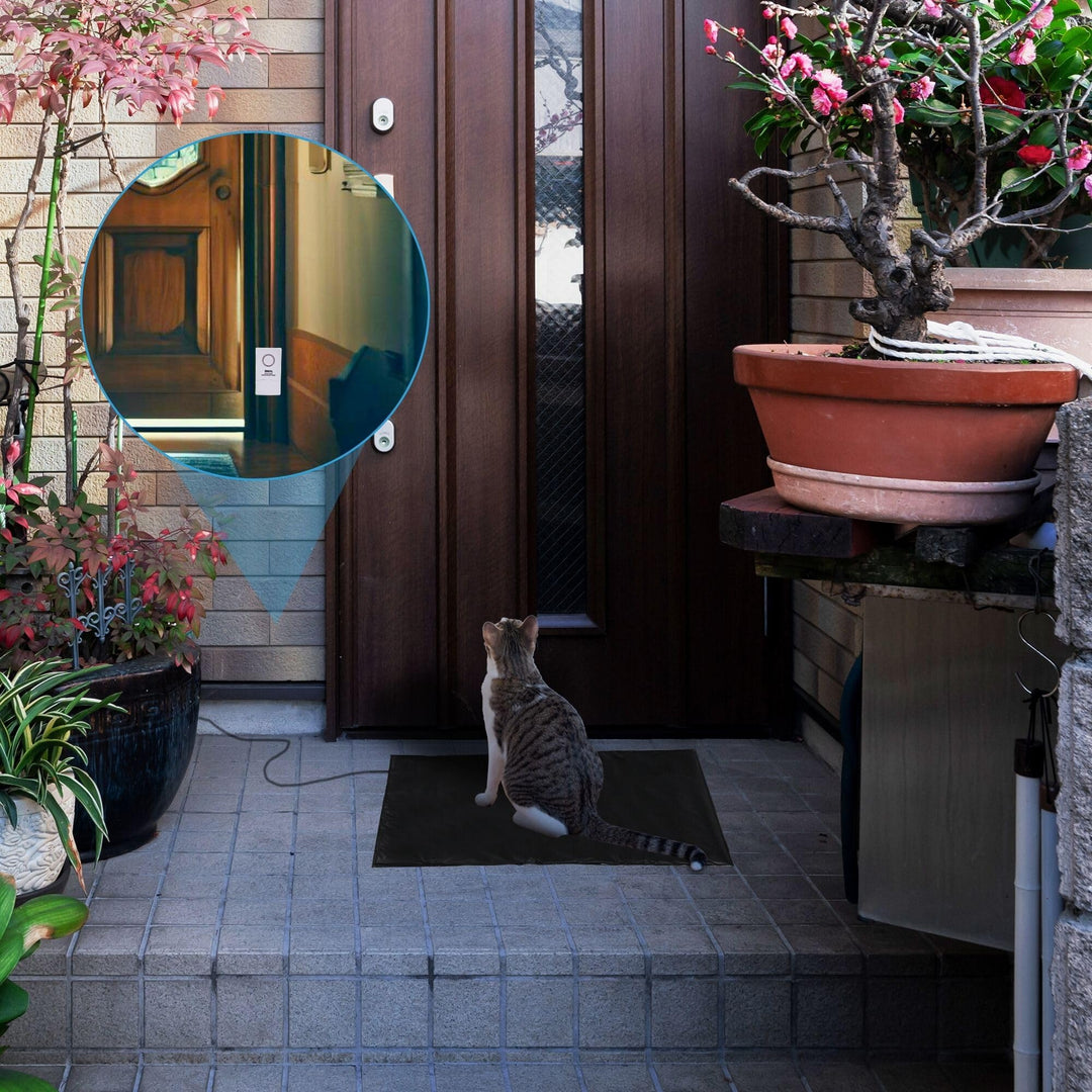 Pressure Floor Mat Home Alarm System – Wired Alarm &amp; Chime, Anti-Wandering, Welcome Mat, Pet Door Mat