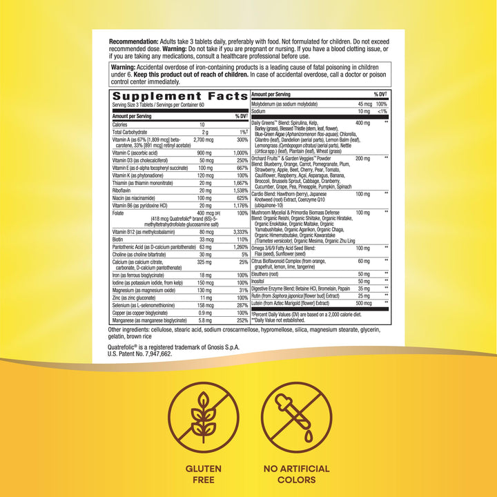 Nature&#39;s Way Alive! Max3 Potency Adult Complete Multivitamin, Ultra Potency B-vitamins to Support Energy Metabolism*, with Methylated B12 and Folate, 180 Tablets (Packaging May Vary)