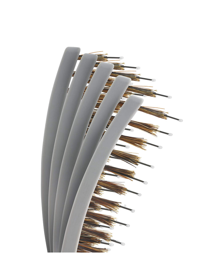 (All New) KareCo Tangle Buster Flexible Paddle Brush, Detangler & Styler for All Hair Types | Dual Nylon and Boar Bristles (9 Fingers)