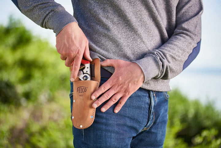Felco Leather Holster (F 910) - Tool Pouch for Pruning Shears or Construction / Utility Tools 26 x 16 x 12 cm