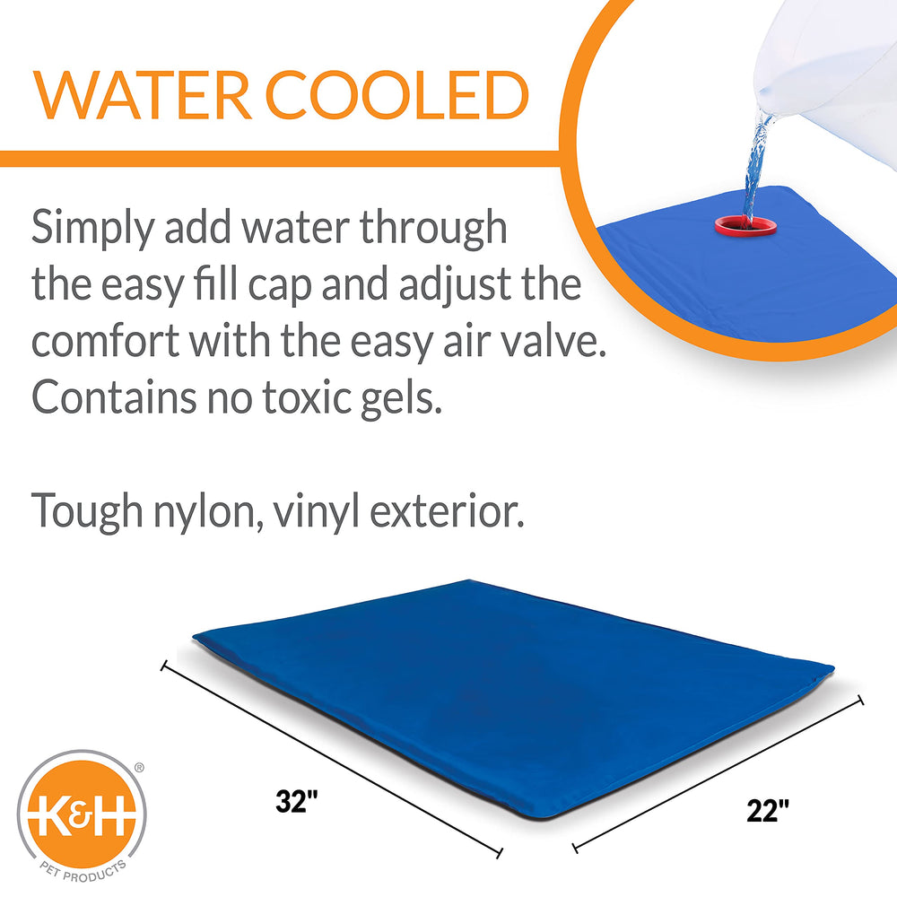 Cool Bed III Dog Cooling Mat, Indoor Outdoor Cooling Beds for Medium Dogs, Chilling Pet Pad for in Home, Outdoor Houses, Crates, Yards, Porches - Medium 32 X 22in Chill Blue