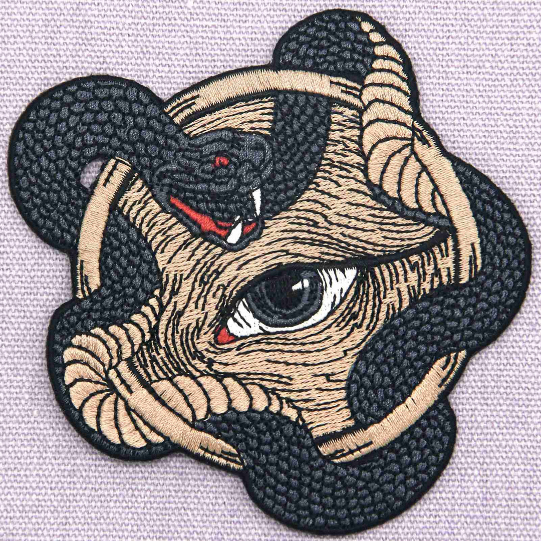 All Seeing Eye with Snake Boa Patch Embroidered Appliqu