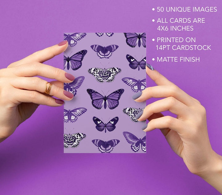 Purple Wall Collage Kit Aesthetic Pictures, 50 Set 4x6 Butterflies, Purple Black Aesthetic Pictures for Wall Decor, Posters for Room Aesthetic, Girls Room Decor, Cute Wall Decor for Teens