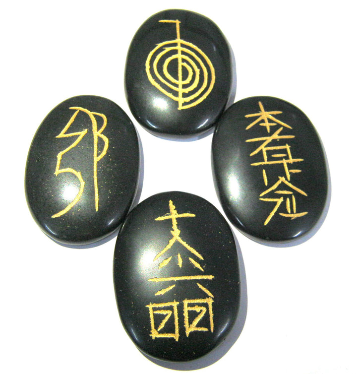 CRYSTALMIRACLE Exclusive Usui Reiki Symbol Carved Black