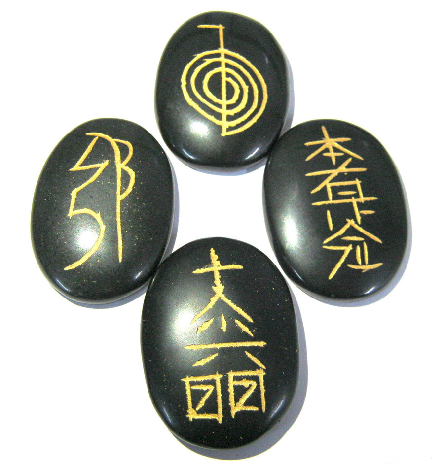 CRYSTALMIRACLE Exclusive Usui Reiki Symbol Carved Black