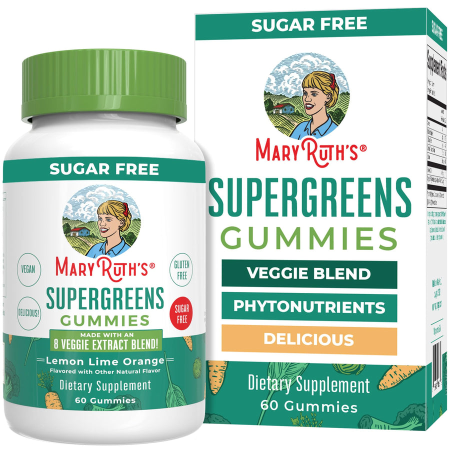 Super Greens Gummies | Naturally-Occurring Quercetin for Adults and Kids Ages 4+ | Sugar Free | 2g Fiber Per Serving | Vegan | No Gelatin | Pectin Based | 60 Count | 30 Servings