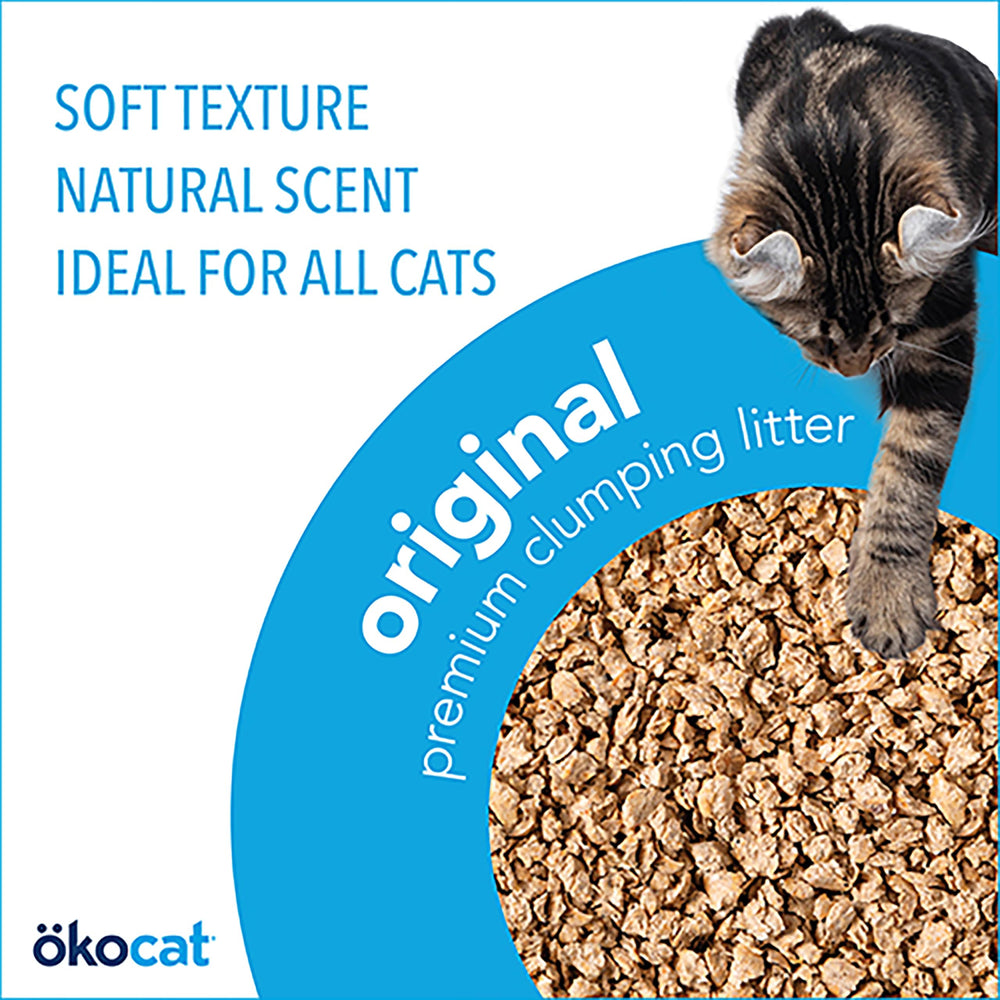 ökocat Original Wood Clumping Cat Litter, Unscented, 13.2 pounds - Natural Ingredients, Stops Odor, Clumps Solid, 99% Dust Free, Great for All Cats