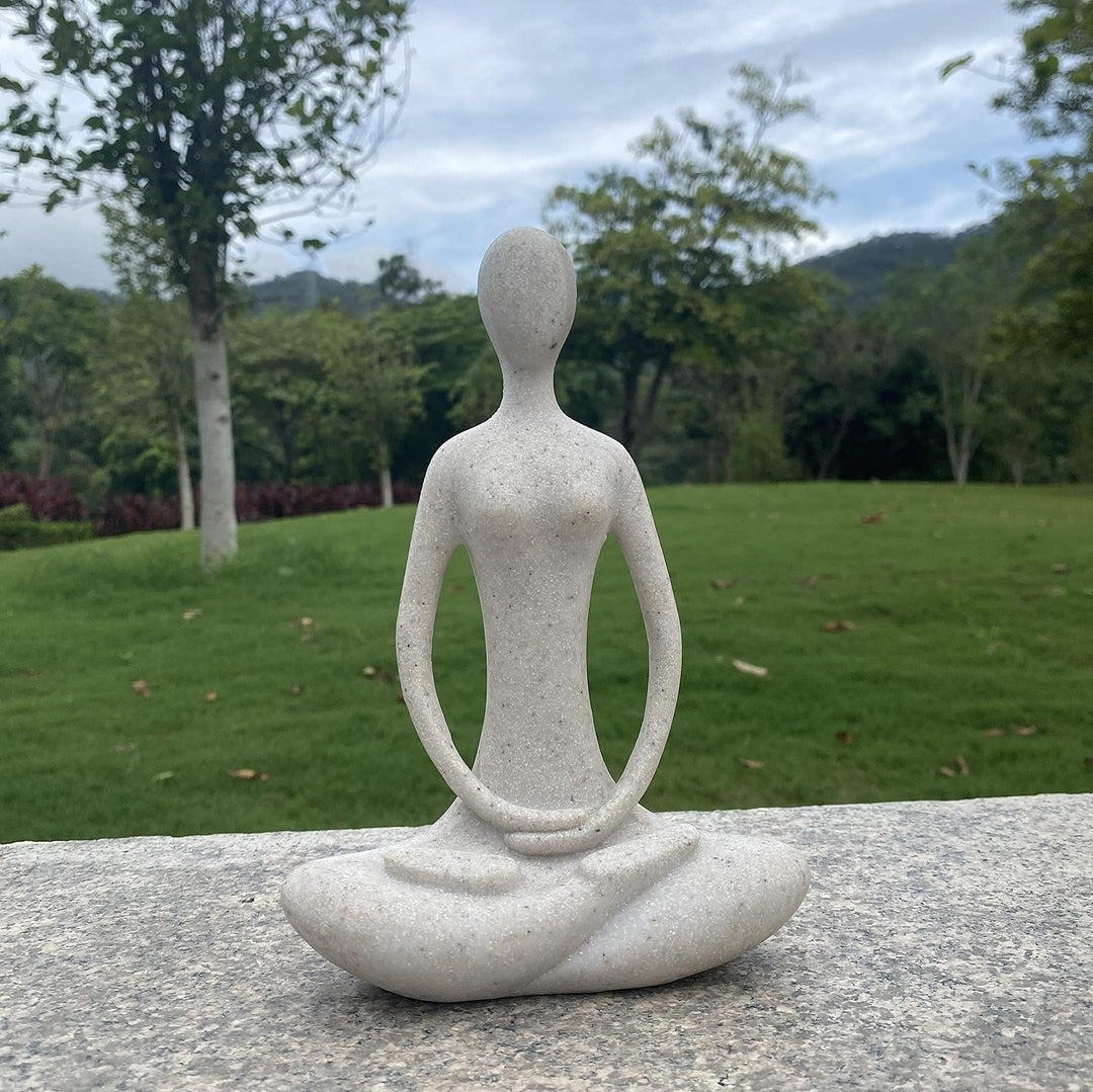 Yoga Figure Figurine Ornament for Home, Zen Buddhist Namaste Yoga Statue Sculpture Indoor &amp; Outdoor Decor for Birthday Mothers Day
