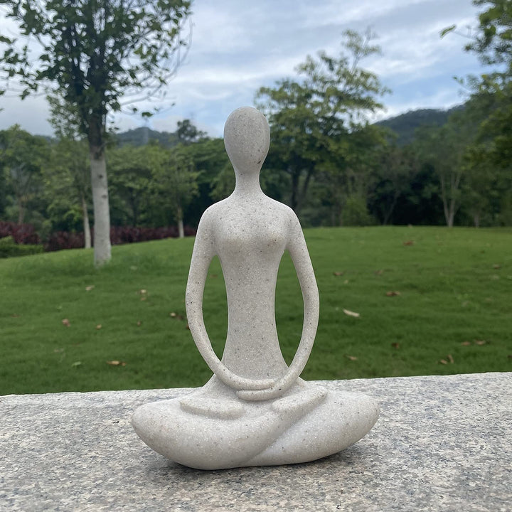 Yoga Figure Figurine Ornament for Home, Zen Buddhist Namaste Yoga Statue Sculpture Indoor &amp; Outdoor Decor for Birthday Mothers Day