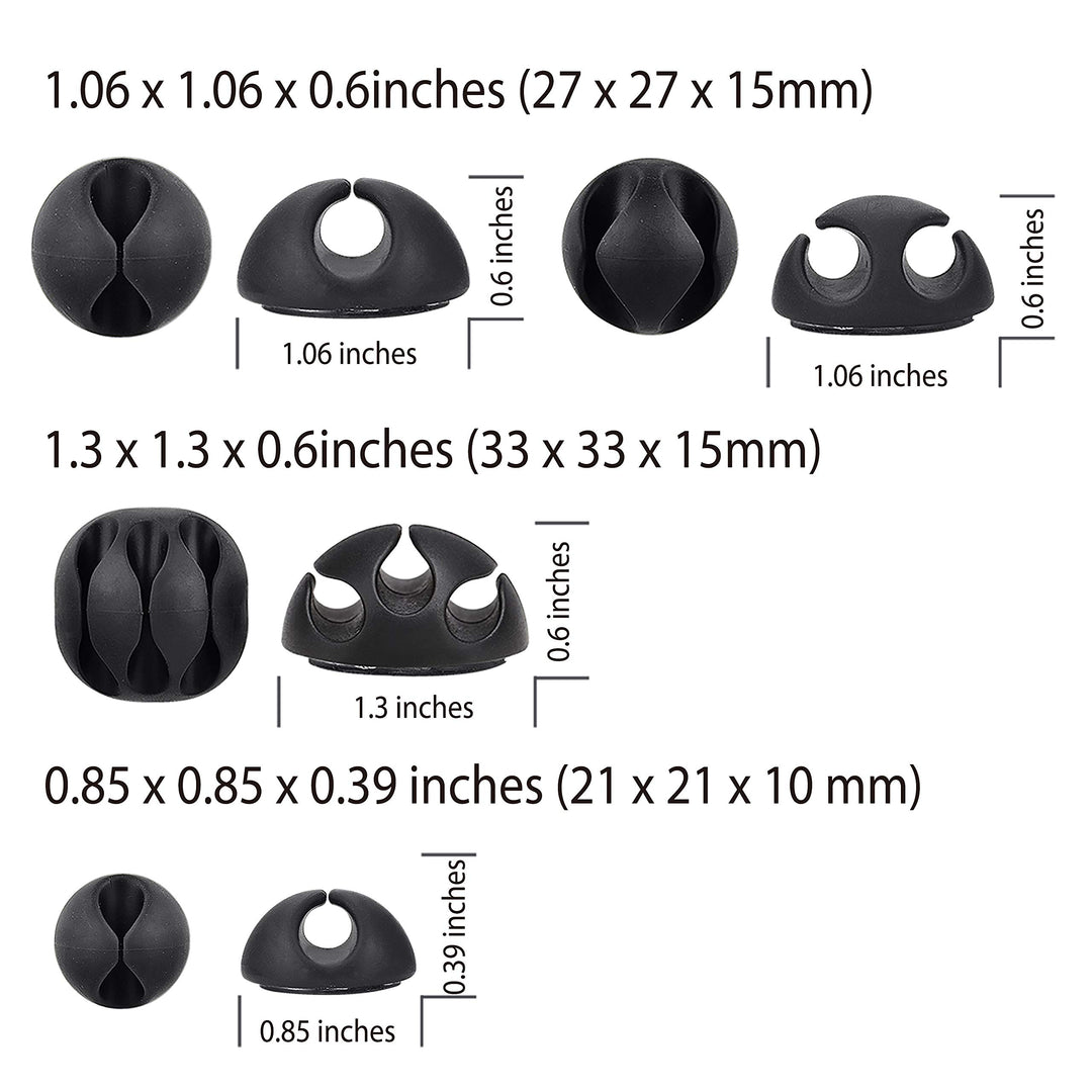 12 Pack Long Lasting Cable Clips, Desktop Cord Holder Hider, Charging Cable Drop Organizer Management System for TV PC Laptop Home Office