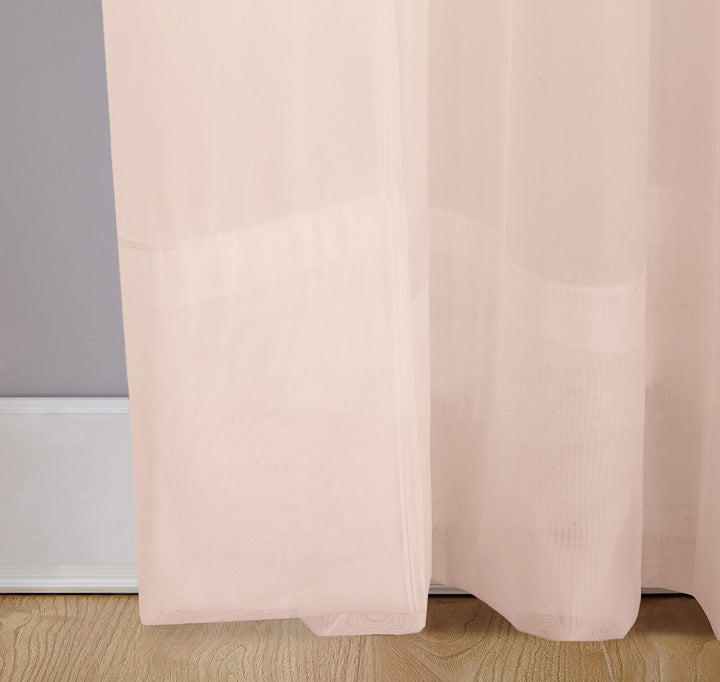 Emily Sheer Voile Rod Pocket Curtain Panel, 59 x 95, Whisper Pink