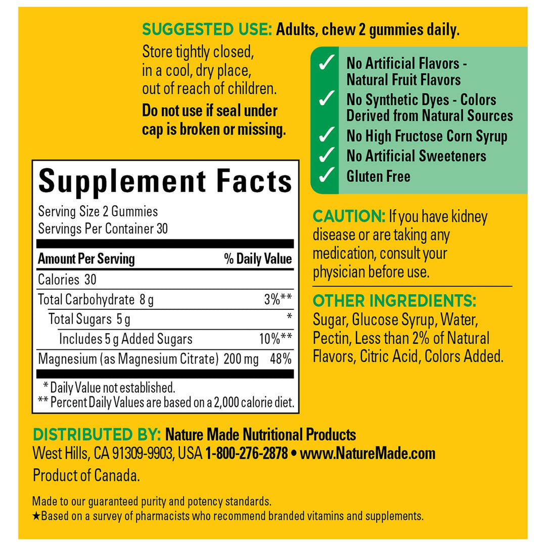 Nature Made High Absorption Magnesium Citrate 200 mg, D