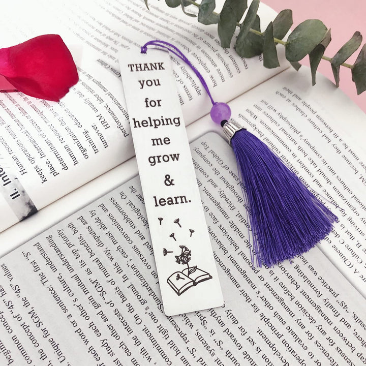 Teacher Appreciation Gifts for Women Teacher Bookmark Valentine&#39;s Day Gifts Christmas Gifts Graduation Gifts Thank You Gifts for Teacher (Thank You for Helping me Grow &amp; Learn)