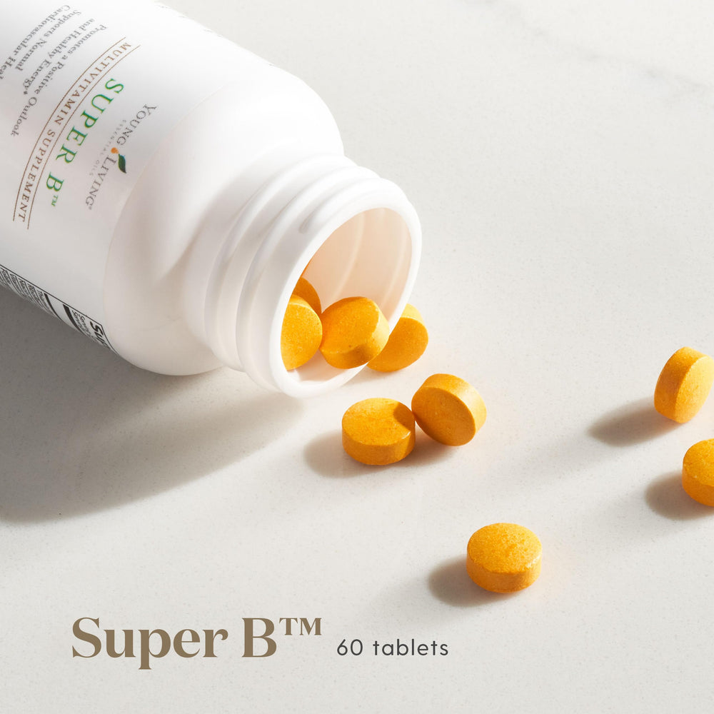 Super B Tablets, 60-Count Bottle | B Vitamins & Minerals | Supports Healthy Energy Levels | Keto-Friendly | Natural Folate Source | Contains Calcium, Magnesium, and Vitamin B6