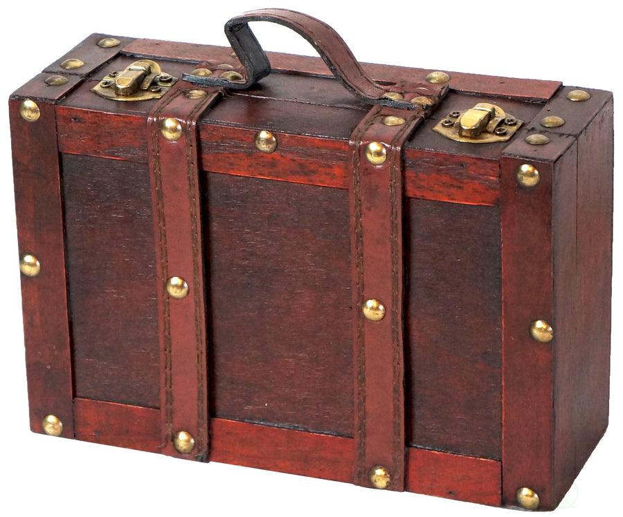 (TM Old-Fashioned Small Suitcase/Decorative Box with Straps