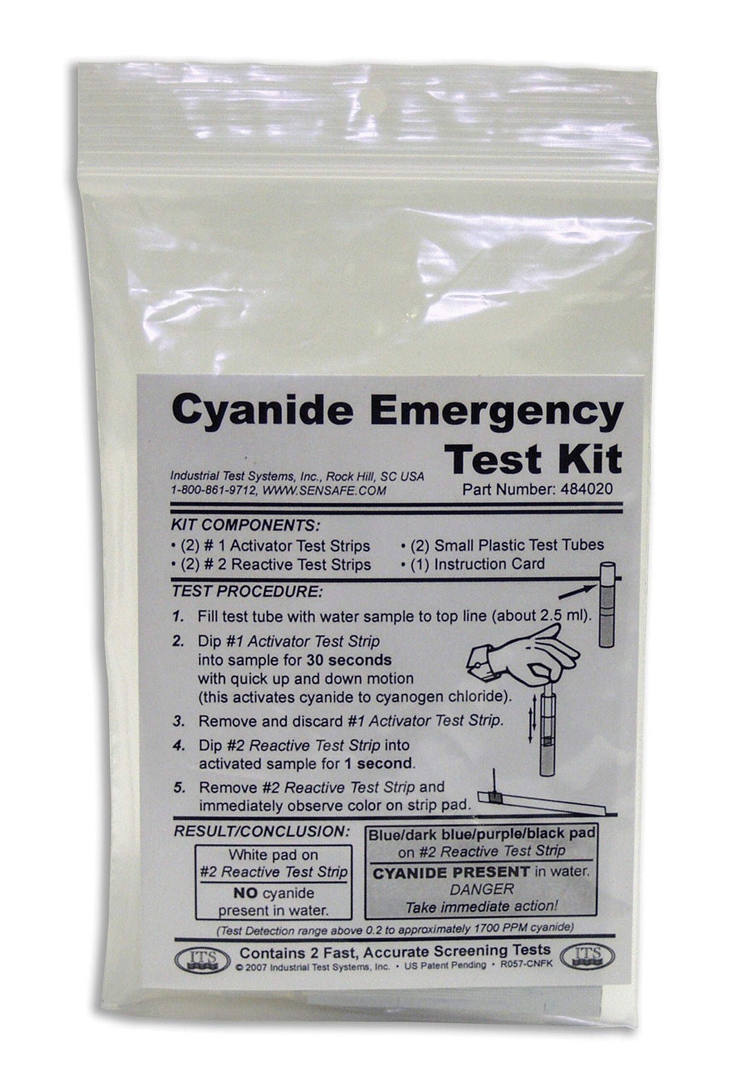 484020 Cyanide Emergency Test Kit, 0.2-1700 ppm Range