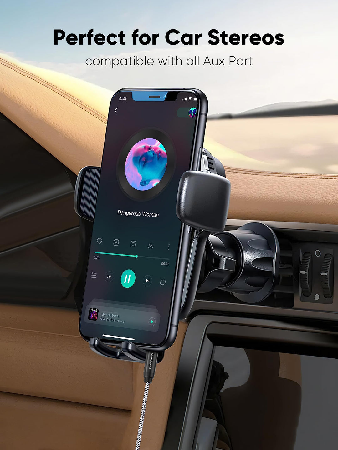 Aux Cable (6FT/1.8M), 3.5mm Audio Cable Male to Male, 1/8 inch Auxiliary Stereo Jack Cord for Headphone, Phone, Car Stereos, Speaker and More(with Aux Port)