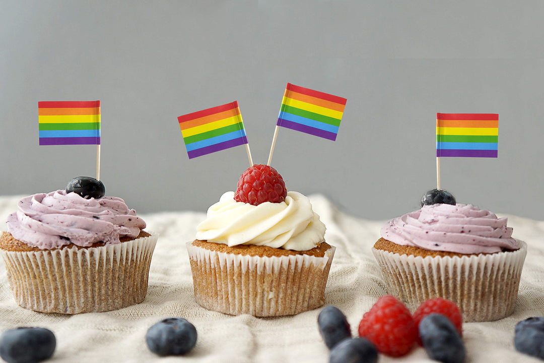 Rainbow Gay Pride Toothpick Flag LGBT Mini Small Transgender Trans Pride Flag Pan Bi Cupcake Topper Flags, 4 kinds, 200 pcs