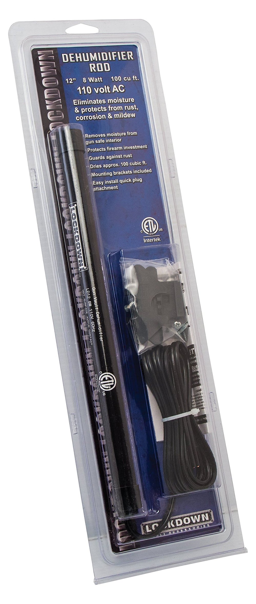 12' Dehumidifier Rod with Low Profile Design and Easy Installation for Gun Vault Humidity Control and Rust Prevention