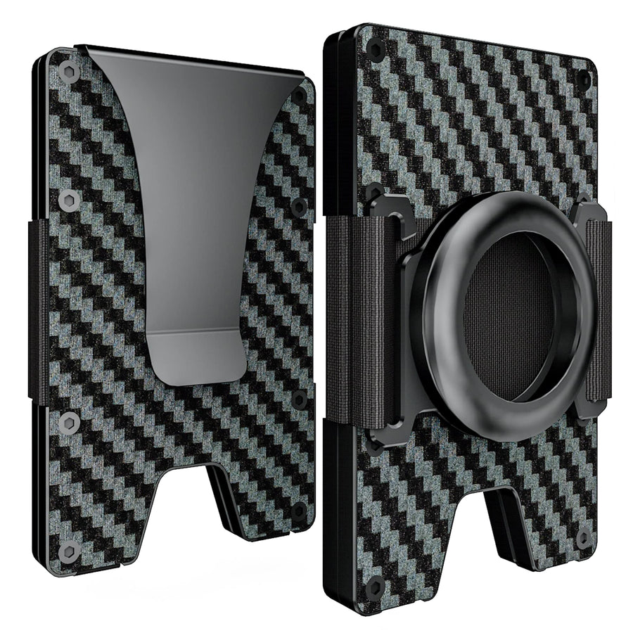 Airtag Men's Wallet | Slim Air Tag Money Clip | Carbon Fiber Card Holder | Minimalist AirTag Wallet | RFID Shield [Without AirTag]
