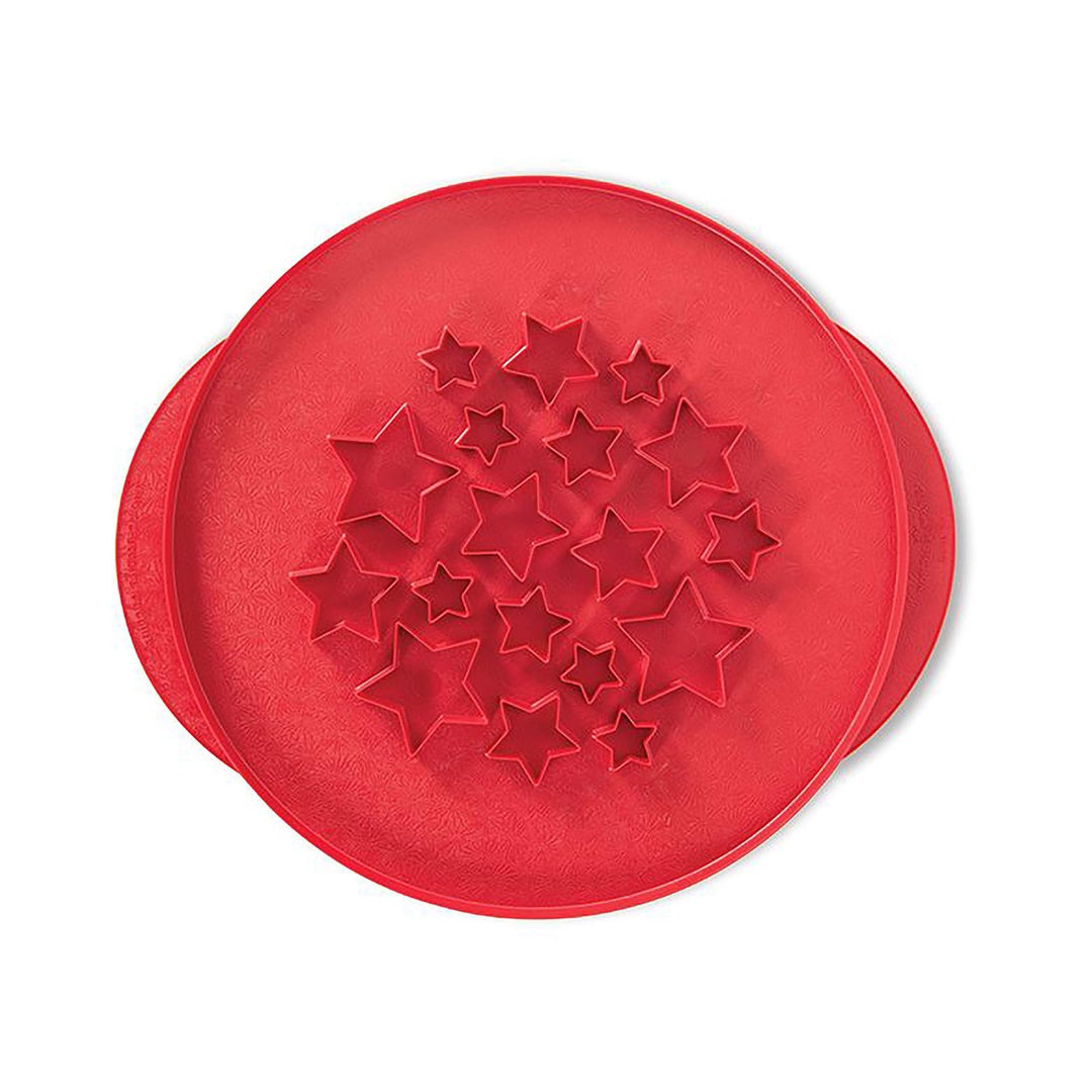 Stars and Cherries Pie Top Cutter, Red