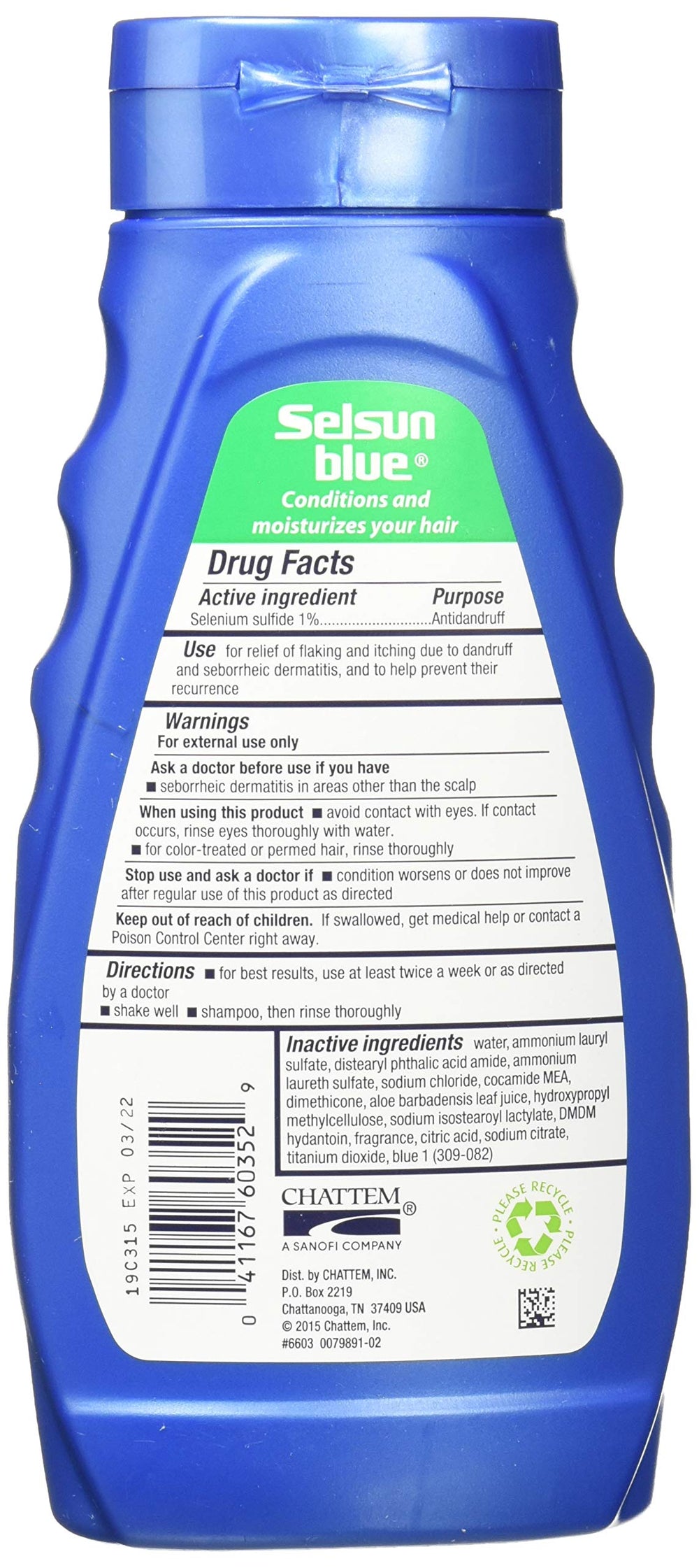 Moisturizing with Aloe Dandruff Shampoo 11 oz (Pack of 2)