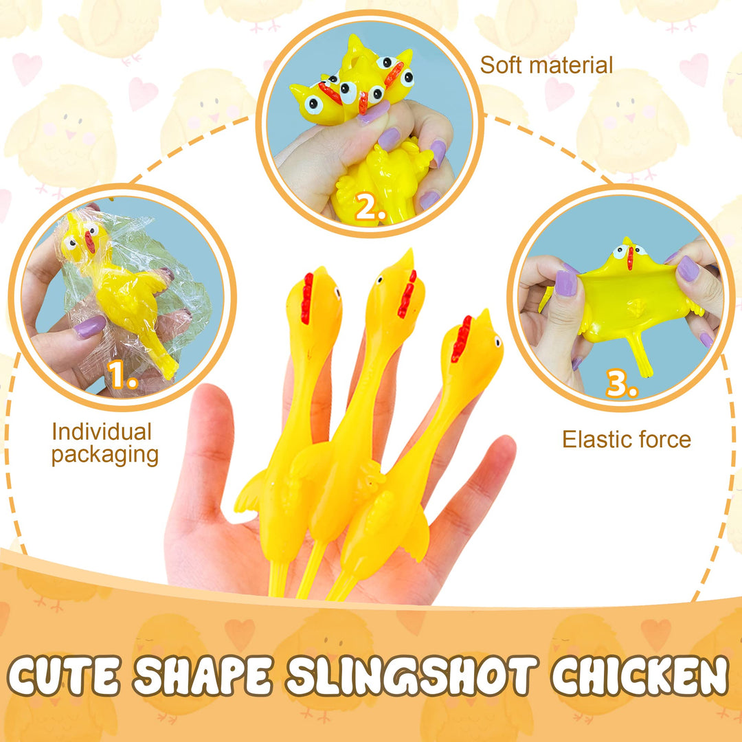 Slingshot Chicken for Kids Rubber Chicken for Boy and Girl Party Favor(20 Pcs)