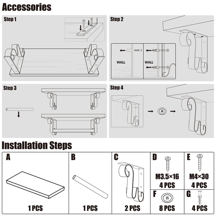 Lavievert Industrial Toilet Paper Holder, Double Roll Toilet Tissue Holder with Rustic Wood Shelf, Wall Mounted Pipe Toilet Paper Dispenser for Bathroom, Washroom, Kitchen - Brown